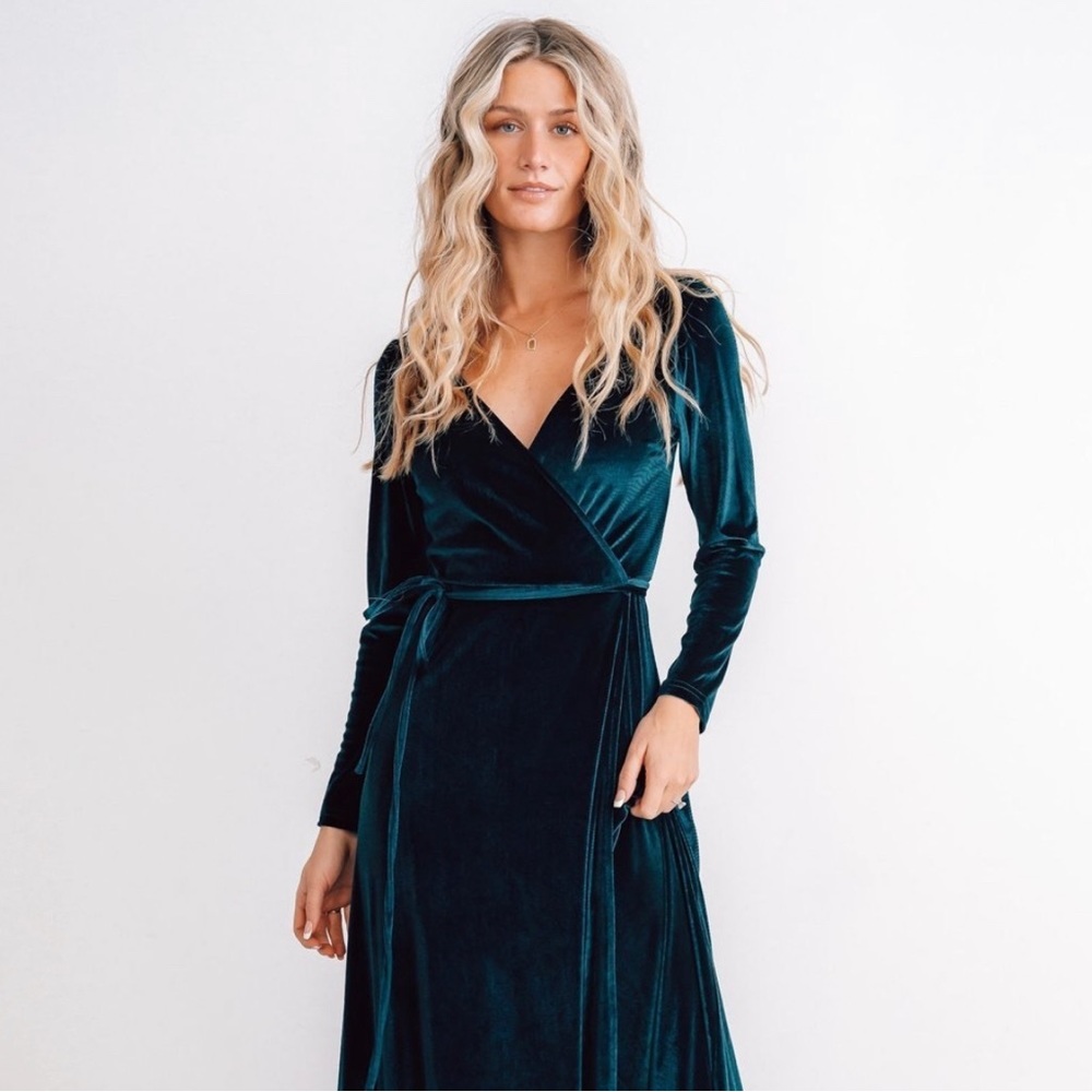 Baltic Born Esmeralda Velvet Wrap Maxi Dress